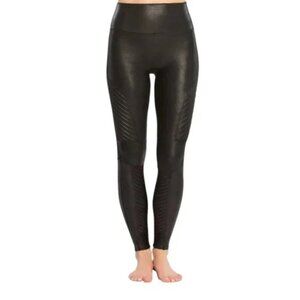 Spanx Faux Leather Moto Leggings Black HIgh Waist Vegan Women's size Extra Large
